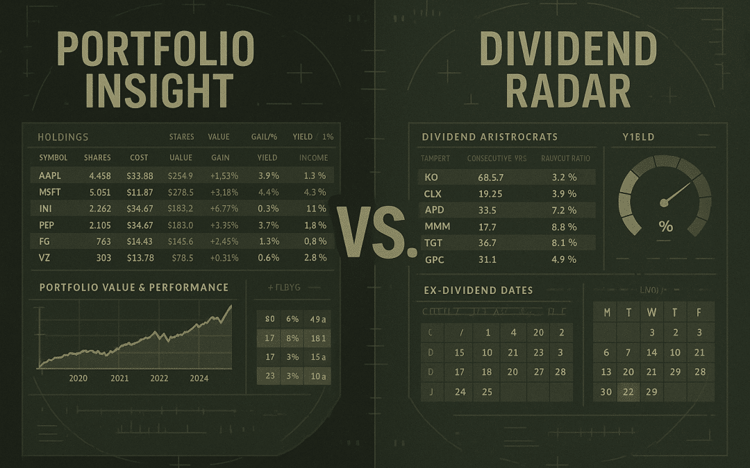 Portfolio Insight vs Dividend Radar: Auto Portfolio vs Manual Screening