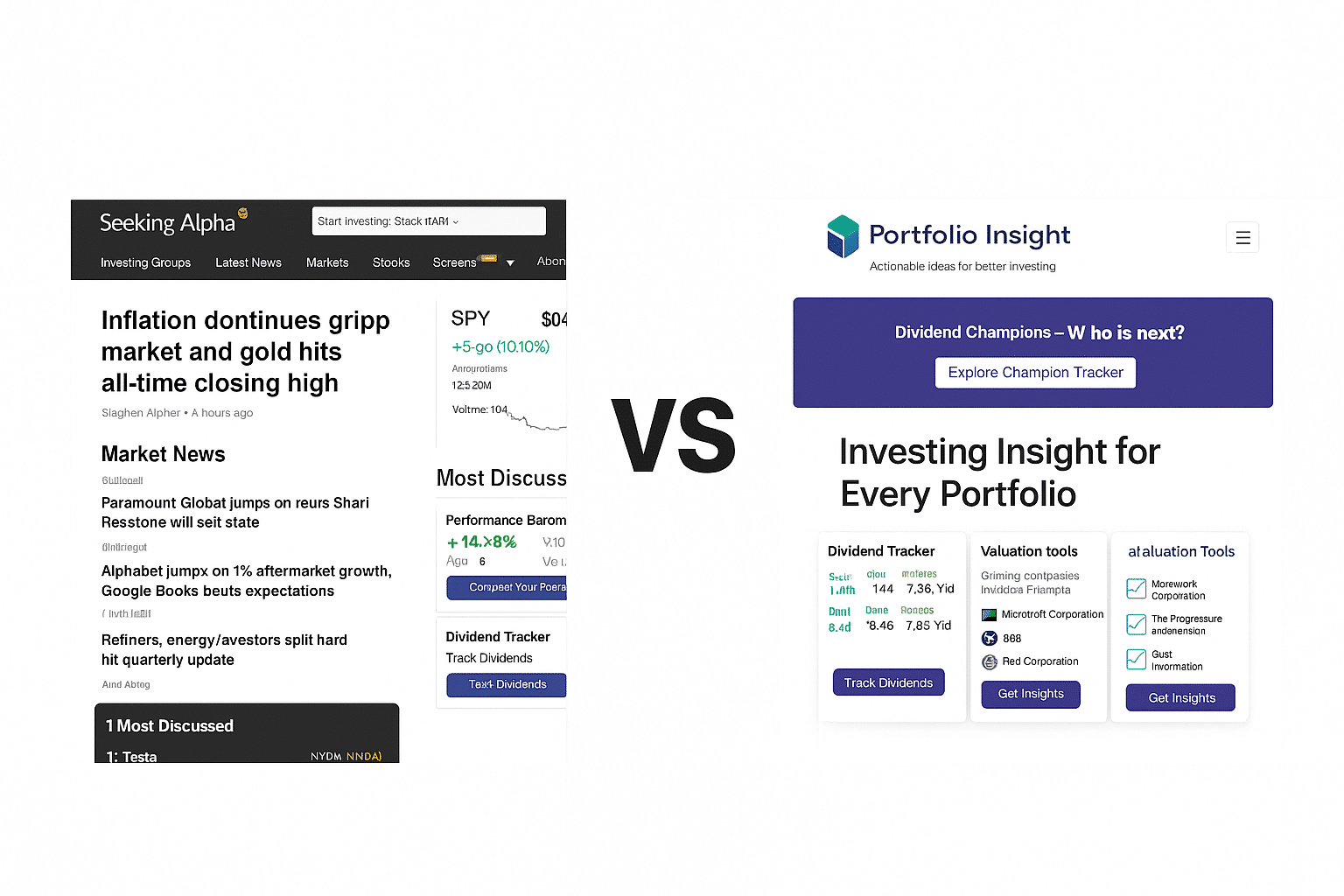 Seeking Alpha vs Portfolio Insight comparison