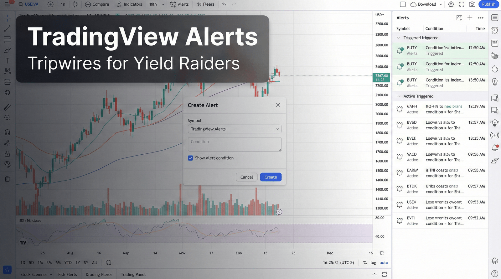 TradingView Alerts - Tripwires for Yield Raiders