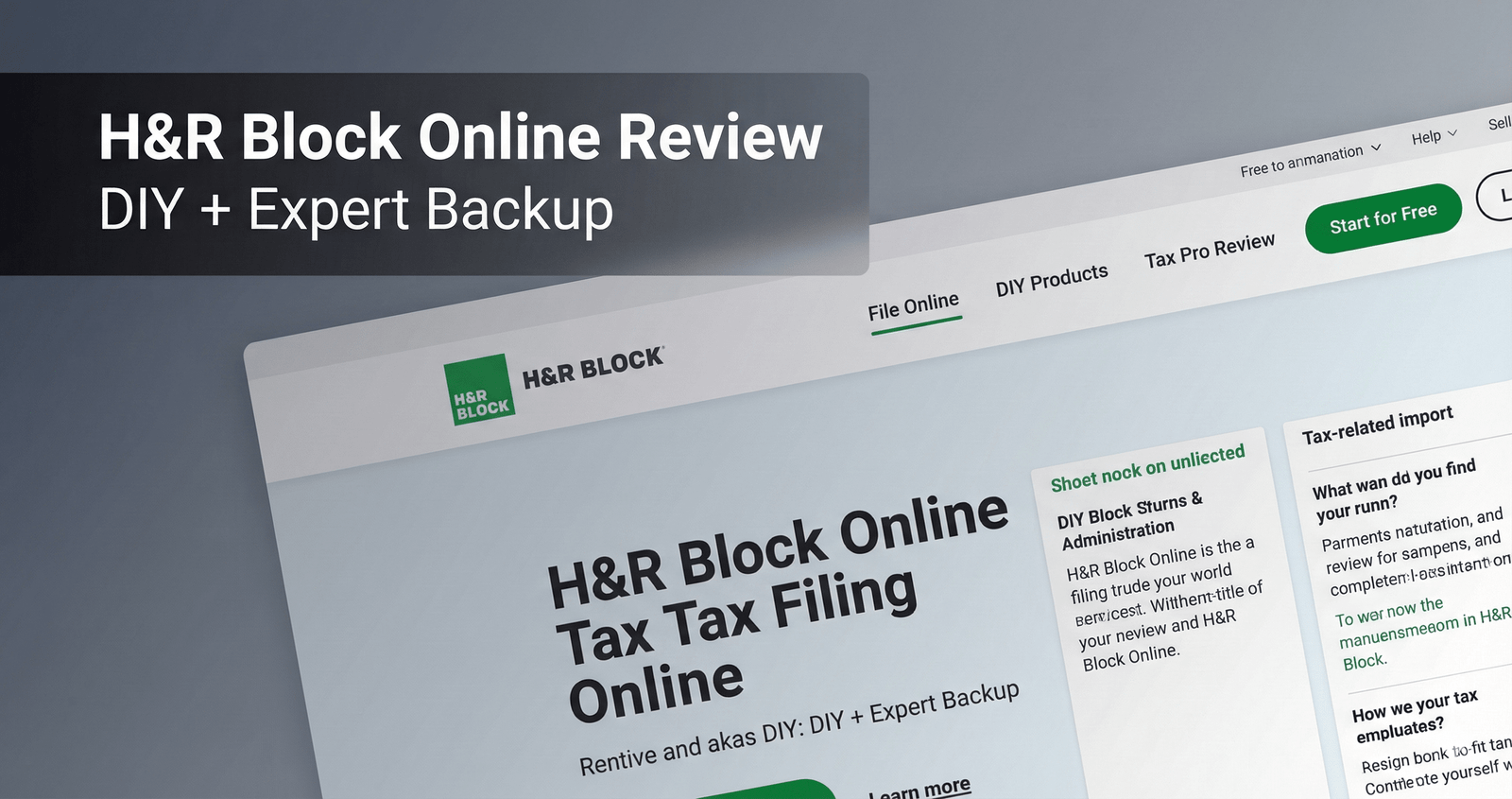 H&R Block Online Review tax filing interface